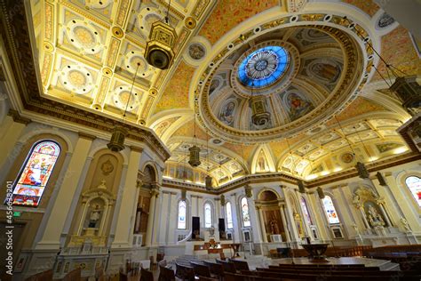 Interior of San Jose Cathedral. Basilica of St. Joseph was built in ...