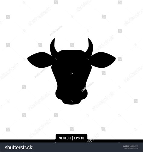 Best Cow Head Silhouette Icon Vector Stock Vector (Royalty Free) 1442534357 | Shutterstock