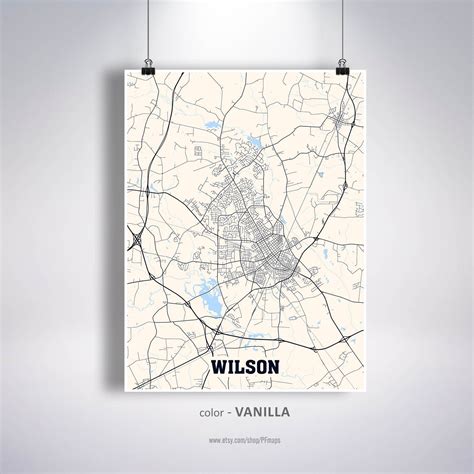 Wilson Map Print Wilson City Map North Carolina NC USA Map | Etsy