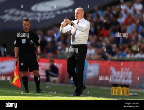 Burnley manager Sean Dyche during the Premier League match at Wembley ...