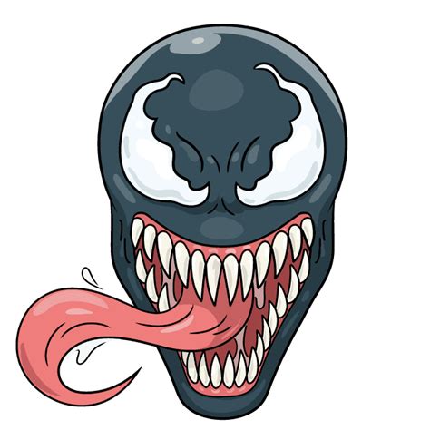 How to Draw Venom's Face - Really Easy Drawing Tutorial