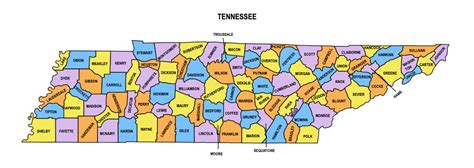 Tennessee County Map: Editable & Printable State County Maps