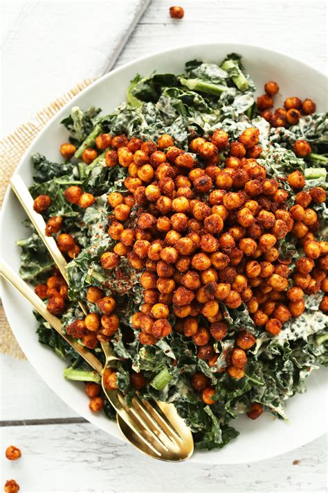 Kale Salad with Tandoori-Roasted Chickpeas | Minimalist Baker Recipes