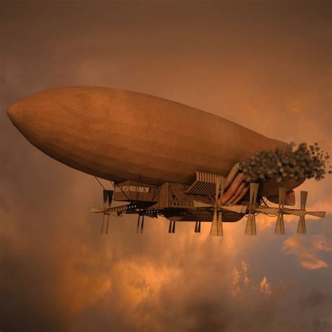 steampunk zeppelin 3d model