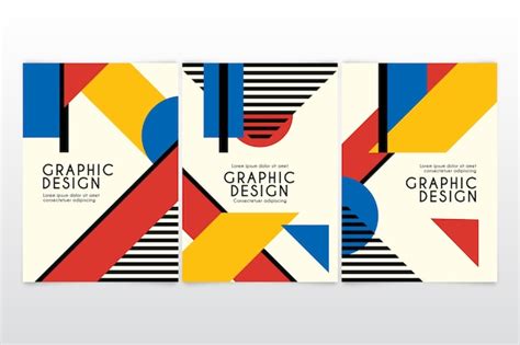 Graphic design cover pack | Free Vector