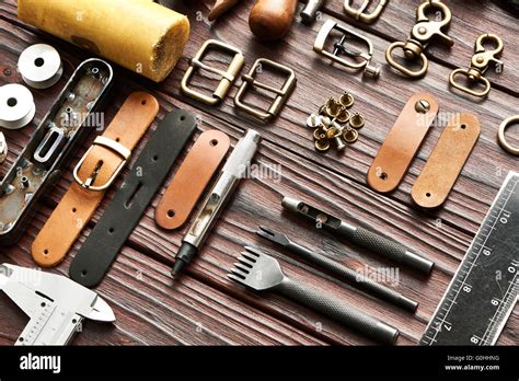 Leather crafting tools Stock Photo - Alamy