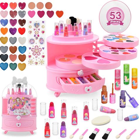 Amazon.com: Bloranda 53 Pcs Kids Makeup Kit for Girl - Real Cosmetic ...