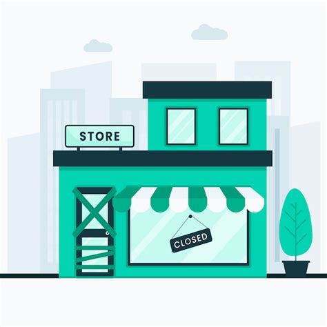 Premium Vector | Store bankrupt and closed illustration concept