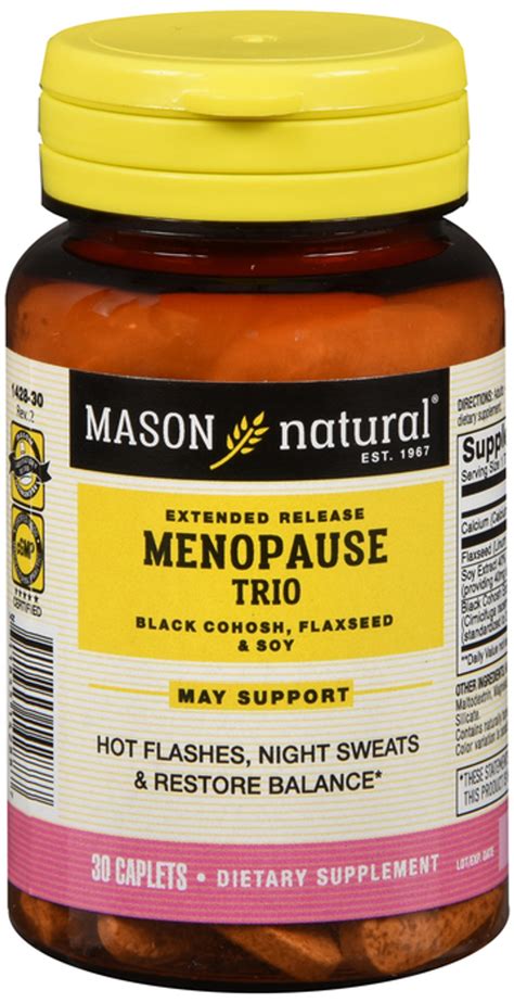 Mason Menopause Trio Black Cohosh, Flaxseed, and Soy Caplets 30 Count ...