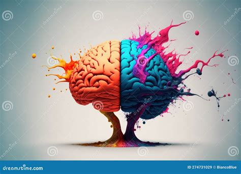 A Genius Human Brain Abstract Painting Art with Creative Watercolor Splash Stock Illustration ...