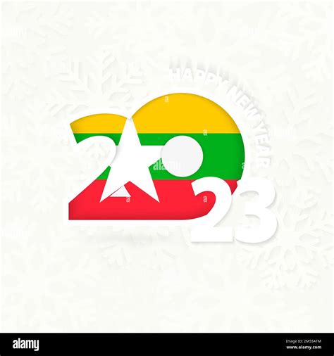 New Year 2023 for Myanmar on snowflake background. Greeting Myanmar ...