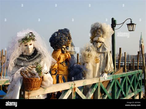 Masked costume characters Venice carnival Stock Photo - Alamy