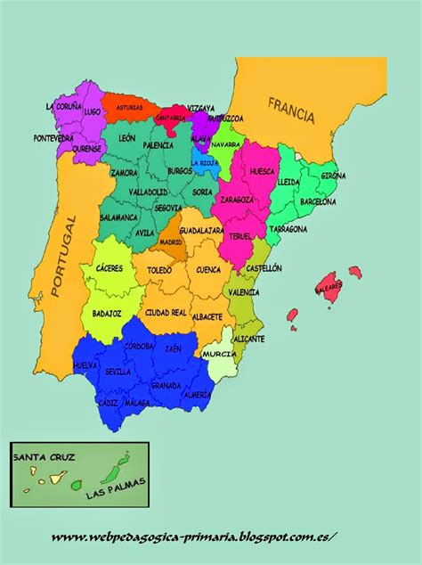 MAPA POLÍTICO DE ESPAÑA. GEOGRAFIA. | WEB PEDAGÓGICA PRIMARIA