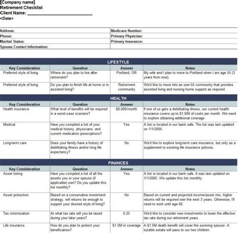 Retirement Planning Checklist Preparing For Retirement Checklist Retirement Planning Checklist ...