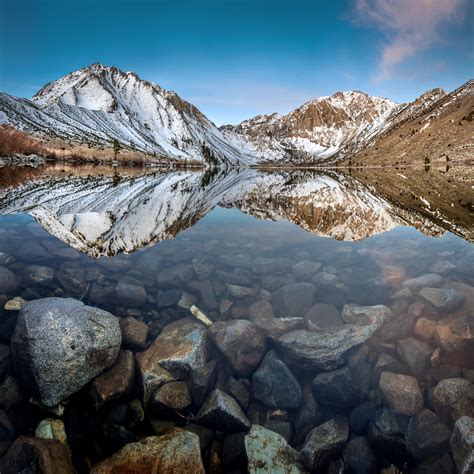 I was lucky to visit Convict Lake, at the Eastern Sierras, California on a windless morning like ...