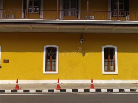 Pondicherry, White Town ,French Architecture. Stock Image - Image of ...