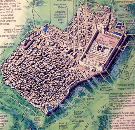 Layout of Jerusalem in the time of King Herod. | 城, 東京, 城市