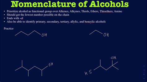 Nomenclature of alcohol - YouTube