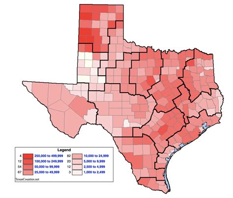 Map of Texas Cattle Population by Texas County - t2 Ranches