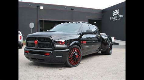 2014 AVORZA DODGE RAM 3500 DUALLY BLACK & RED EDITION - BY ALEX VEGA THE AUTO FIRM - YouTube