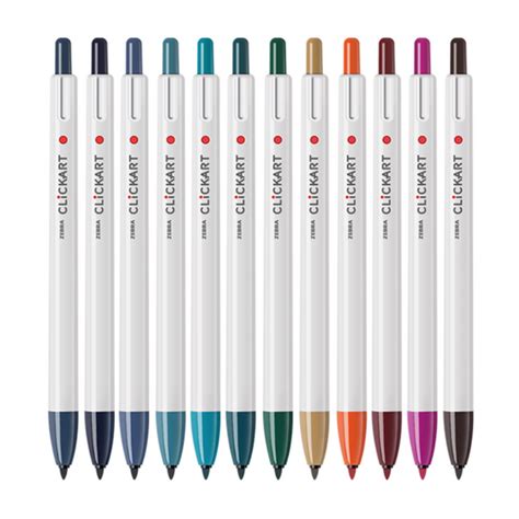 Zebra Clickart Knock Sign Pen 0.6 mm - 12 Color Set Dark DK – Little Craft Place