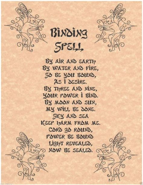 Printable Binding Spell – Witches Of The Craft® | Wicca