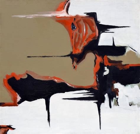 Unknown - Black, Brown and Orange Abstract, Painting For Sale at 1stdibs