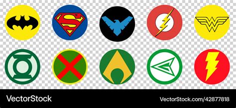 Top 10 dc superheroes batman superman Royalty Free Vector