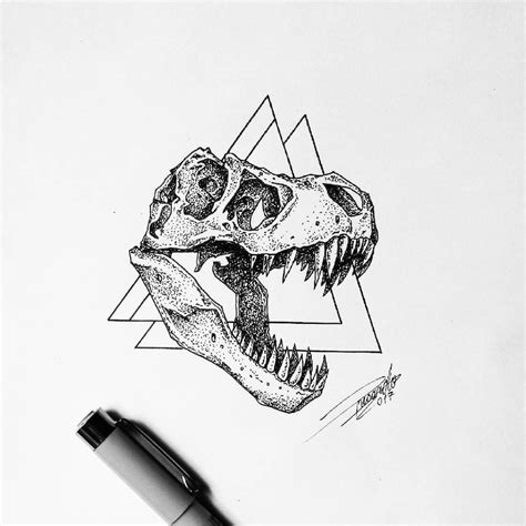 a drawing of a t - shirt with a dinosaur's head in the background