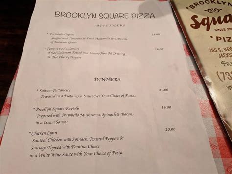 Menu at Brooklyn Square Pizza pizzeria, Jackson, 265 S New Prospect Rd