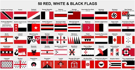 50 Red, White & Black flags : r/vexillology