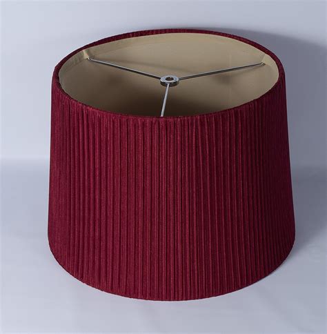 Faux Silk Box Pleated Drum Lampshade, 10x12x8.5", Burgundy, Spider Fit – urbanest
