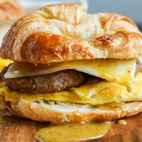 Sausage, Egg, & Cheese on Croissant - Hilltop Perk Deli