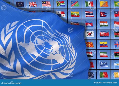 United Nations - International Flags Editorial Photo - Image of flag ...