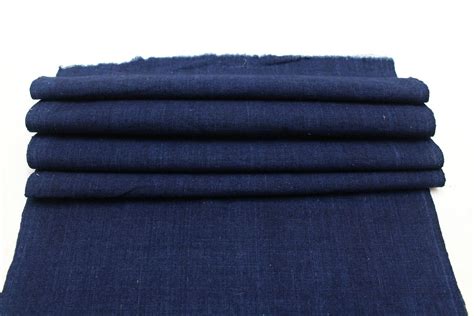 Japanese Indigo Cotton. Artisan Aizome Boro Textile. Blue Vintage Folk ...