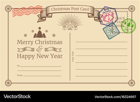 Old christmas holiday postcard with santa Vector Image