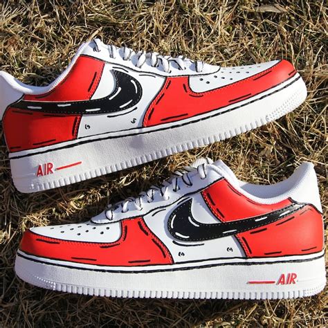 Nike Air Force 1 Customs Red - Etsy