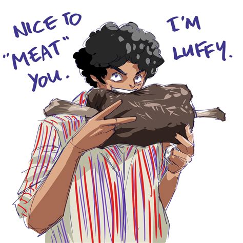 Luffy eating meat : r/OnePiece