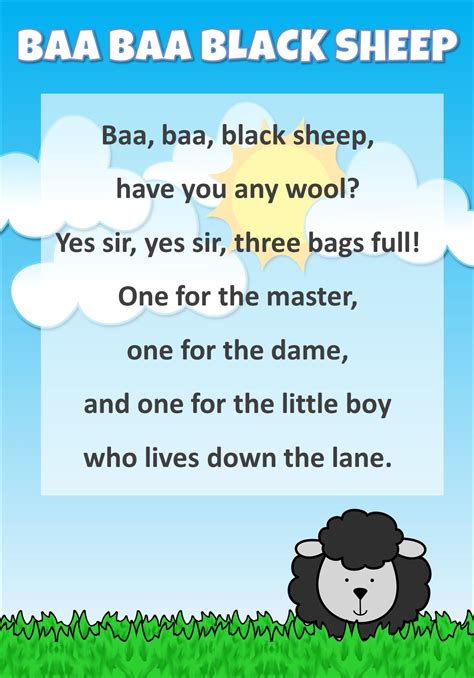 Learn the popular nursery rhyme Baa Baa Black Sheep with your child ...