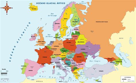 Mapa de Europa con división política - Mapa de Europa