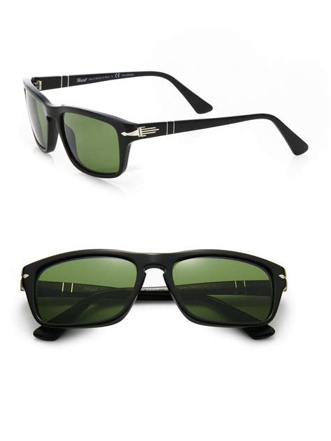 Persol 55mm Rectangle Acetate Sunglasses in Black for Men | Lyst