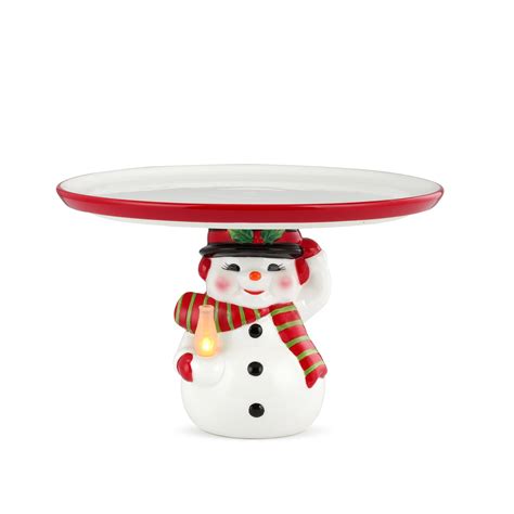 10 in. Nostalgic Ceramic Cake Plate - Snowman – Mr. Christmas