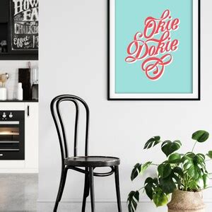 Okie Dokie, Typographic Digital Print, Okie Dokie Artichokie, Kids Room Art, Playroom Print ...