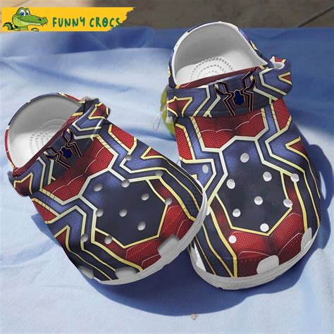 Custom Red Blue Amor Spider Man Crocs - Discover Comfort And Style Clog Shoes With Funny Crocs