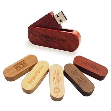 Over 10pcs free custom LOGO rotatable Wooden USB Flash Drive Pendrive Memory Stick 128MB 4GB 8GB ...