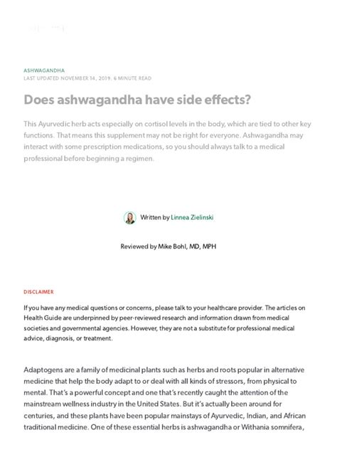 Does Ashwagandha Side Effects | PDF | Hyperthyroidism | Hypothyroidism