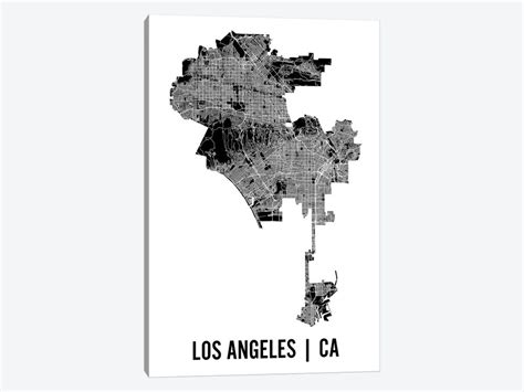 Los Angeles Map Canvas Wall Art by Mr. City Printing | iCanvas