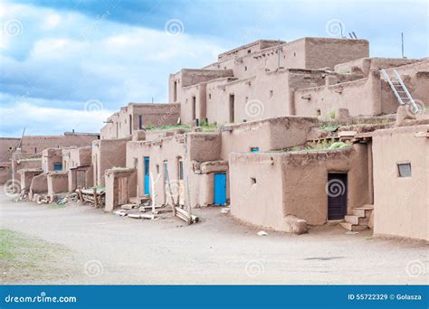 Taos Pueblo - Traditional Type Of Native Indians Architecture Stock ...