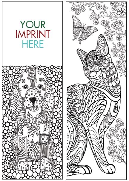 COLORING BOOKMARK - Animals Bookmark - BM-2115 | unlimited imprints1