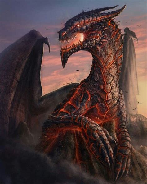 Beware the Lava dragon~ Types Of Dragons, Cool Dragons, Dragon Artwork Fantasy, Dark Fantasy Art ...